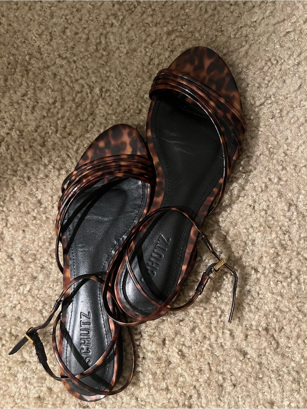 Schutz Women's Tortoiseshell Strappy Sandals - Brown